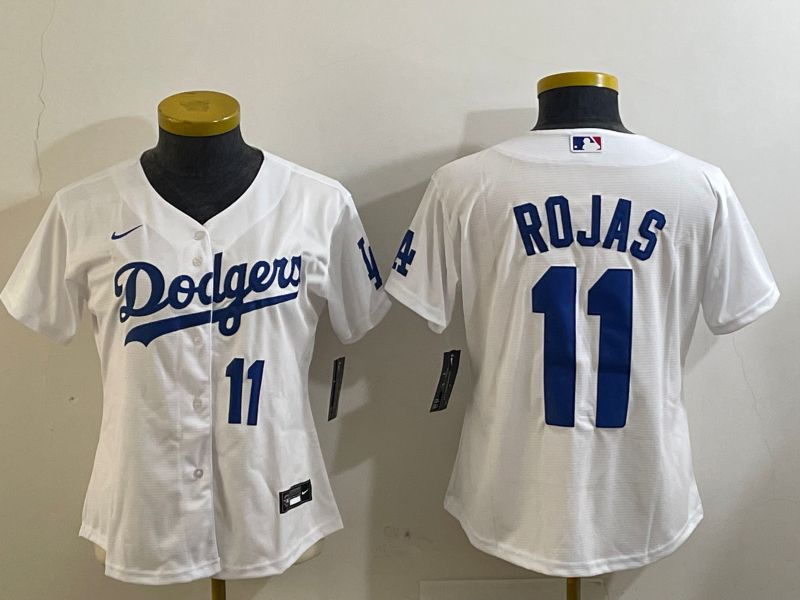 Youth Los Angeles Dodgers #11 Rojas White Game 2024 Nike MLB Jersey style 4